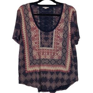 Lucky Brand Women's Border Print Tunic XL